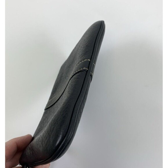 Coach Black Pebbled Leather Wristlet Zip Mini Small Bag Purse Wallet F42389 - Picture 7 of 11